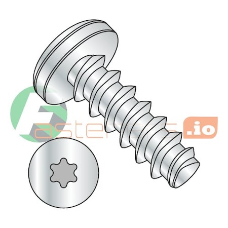 Newport Fasteners Thread Forming Screw, #10 x 3/4 in, Zinc Plated Steel Pan Head Torx Drive, 6000 PK 231797